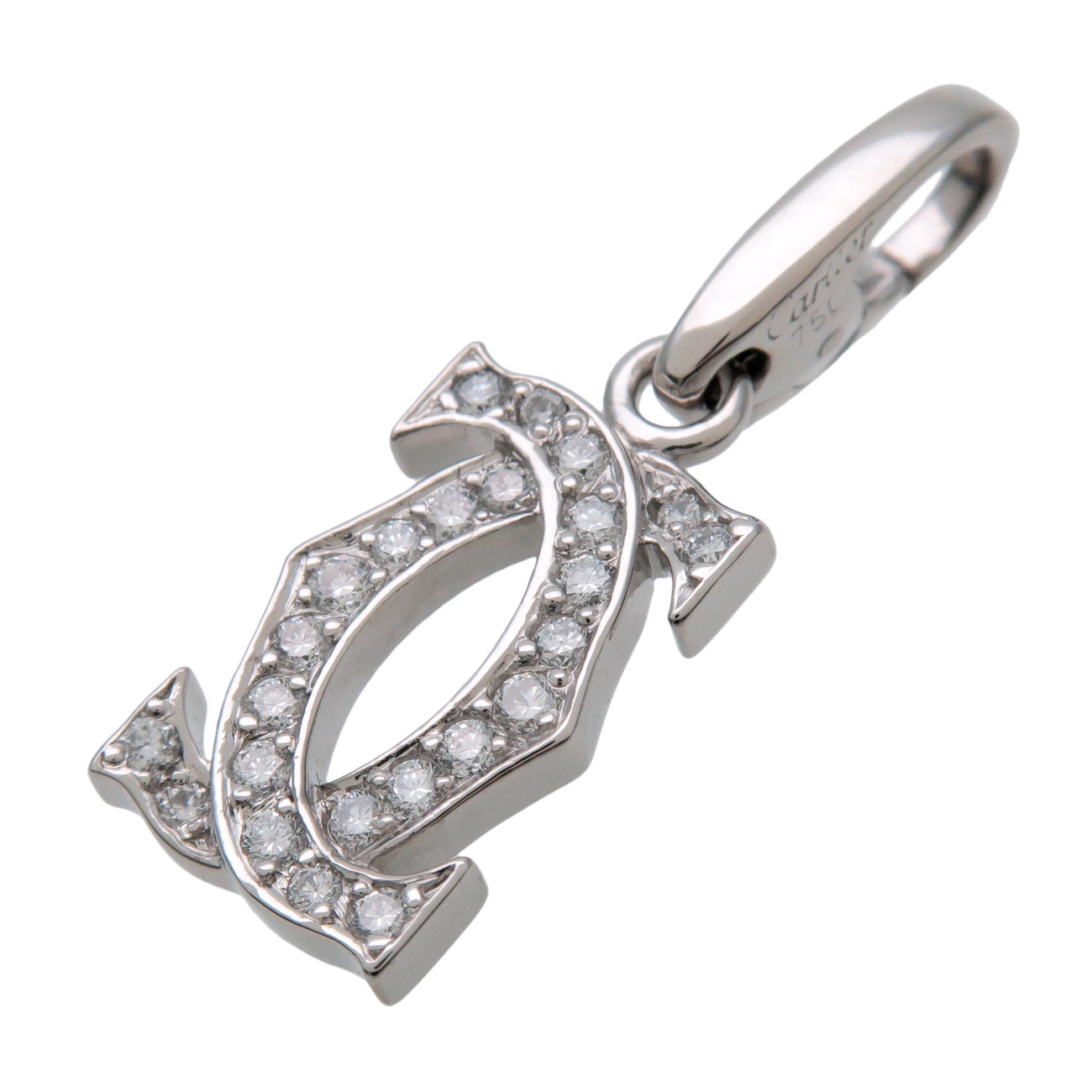 【新品仕上げ】カルティエ　2C ダイヤ　ホワイトゴールド　チャーム 新品仕上げ】カルティエ 2C ダイヤ ホワイトゴールド チャーム Cartier