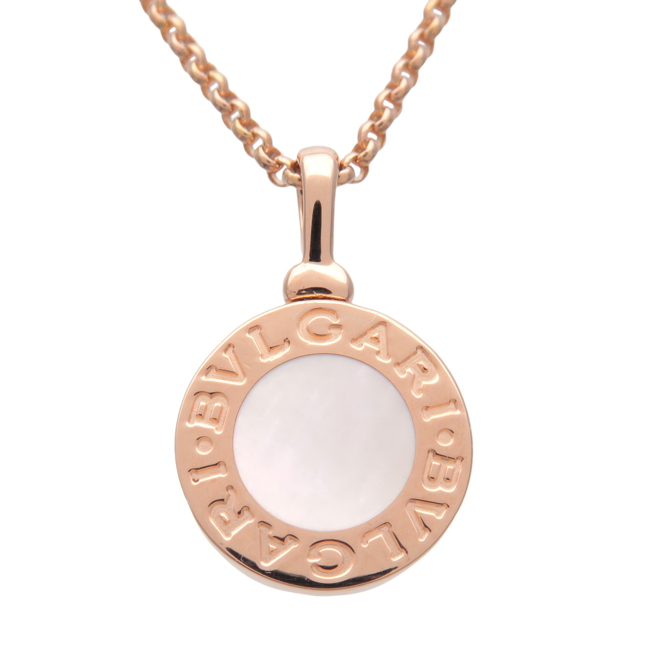 BVLGARI ブルガリブルガリ 甲殻 首飾り K18 750PG さくら色ゴールド【中古】【新品完成済み】【貨物輸送無料】【返品可】