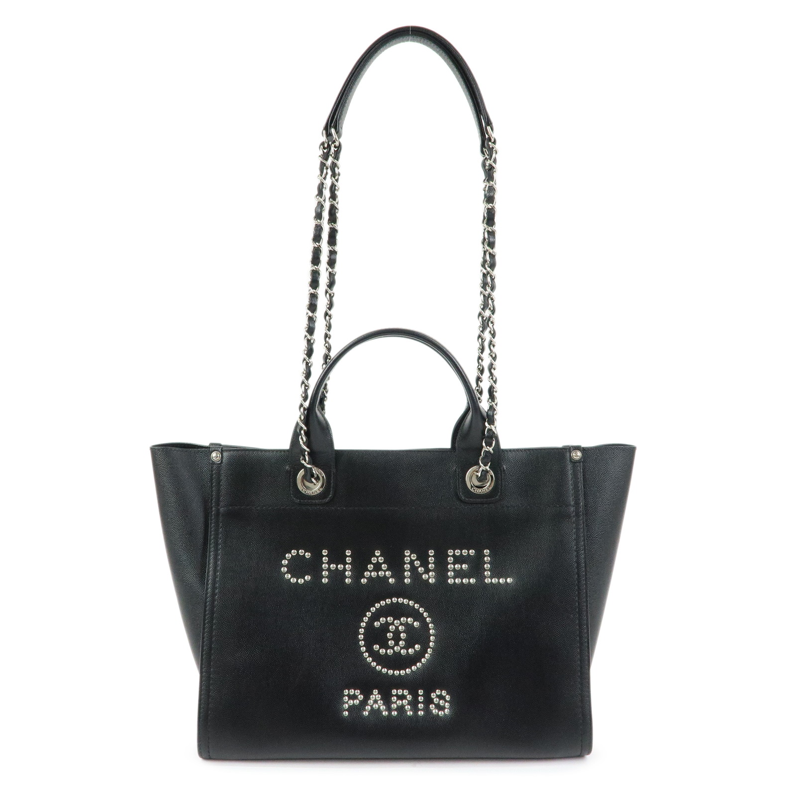 CHANEL シャネル ドーヴィル MM 2WAY御徒面子 ショルダーバッグ トートバッグ キャビアひと肌 黒いこと A57069【中古】【良品】【貨物輸送無料】【返品可】