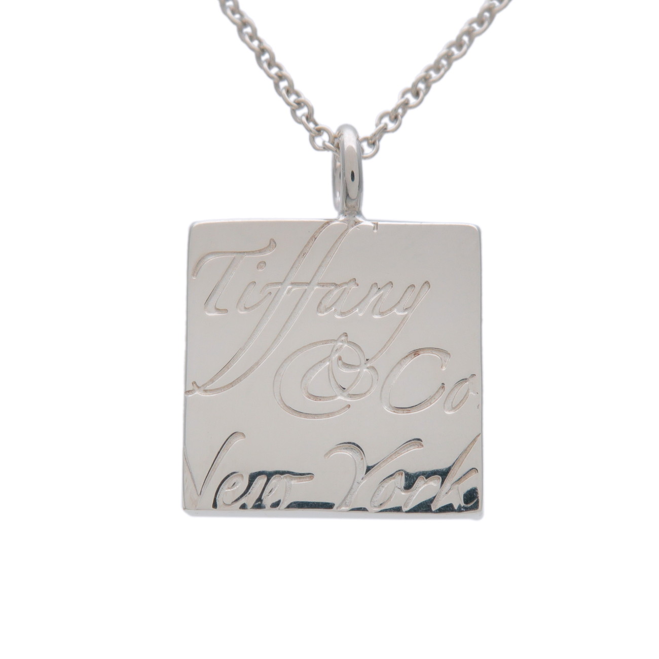 Tiffany\u0026Co. ティファニー ノーツ 真四角 頸飾り SV925 しろがね色【中古】【新品仕上済み】【貨物輸送無料】【返品可】