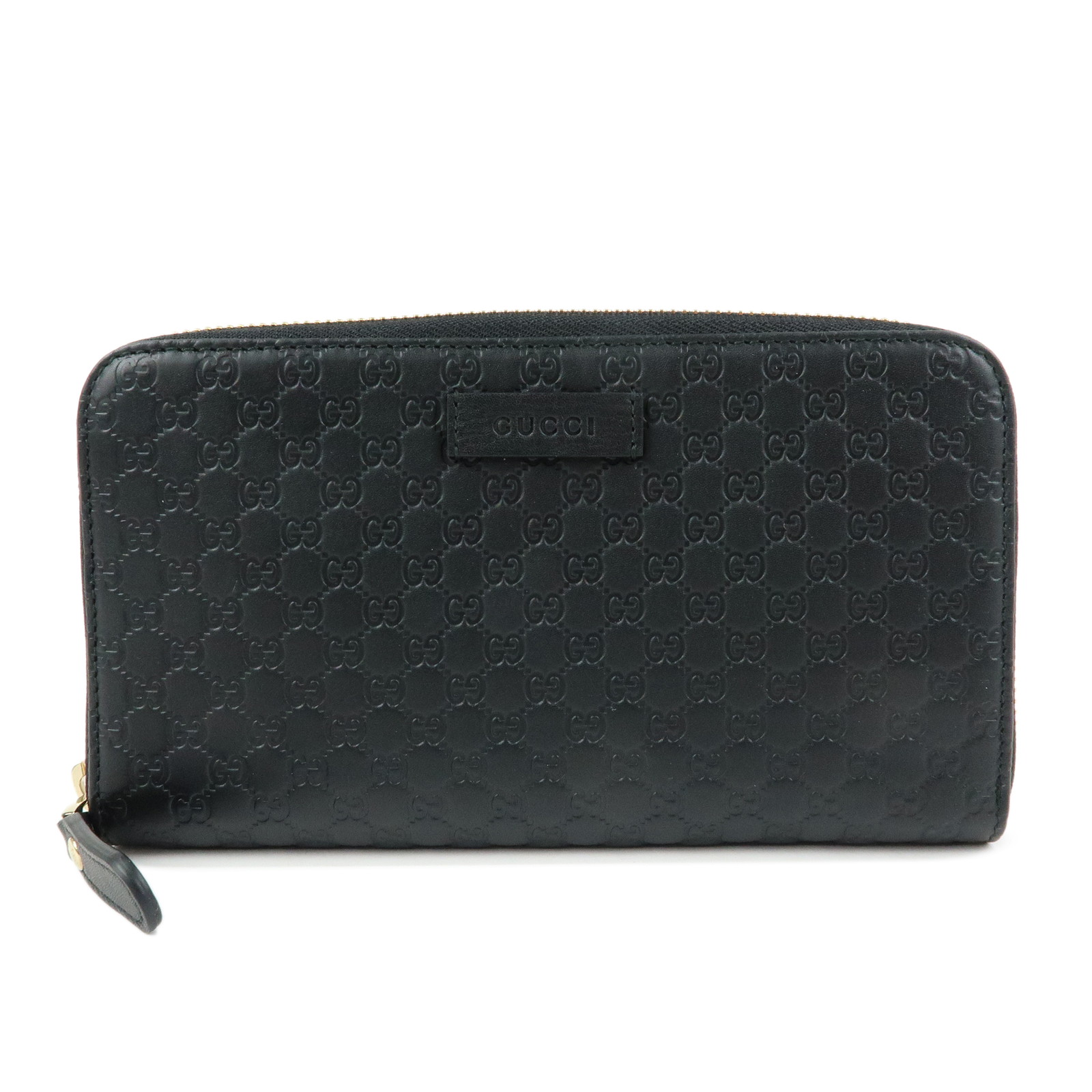 GUCCI グッチ マイクログッチシマレザー ロングウォレット 長紙入れ ジップウォレット 黒いこと 449391【中古】【超美品】【貨物輸送無料】【返品可】