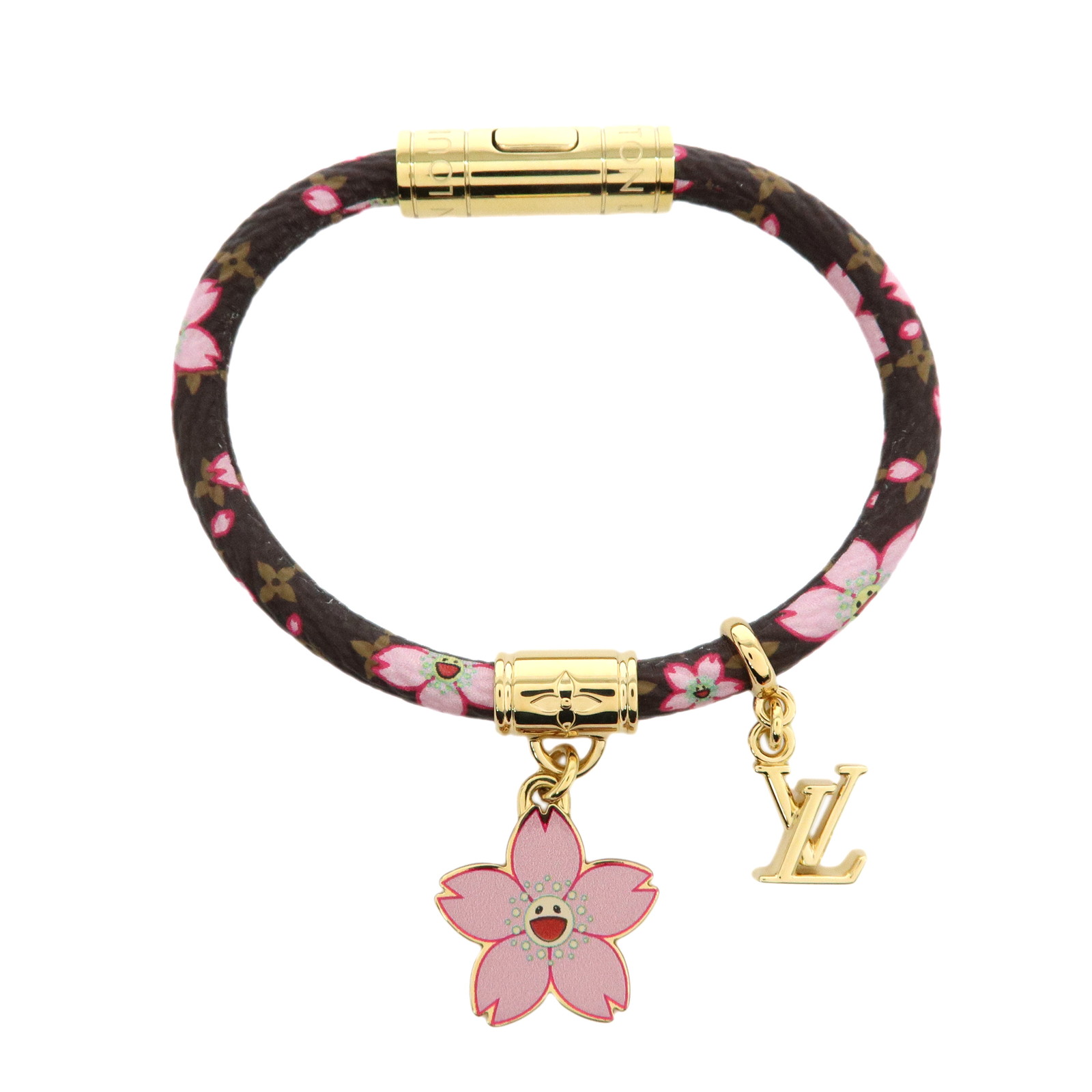Louis Vuitton ルイヴィトン LV×TM モノグラム チェリーブロッサム ブラスレ 腕輪 大きさ17 桜 モノグラム 桜んぼう M8978F【中古】【未当て嵌める品】【貨物輸送無料】【返品可】