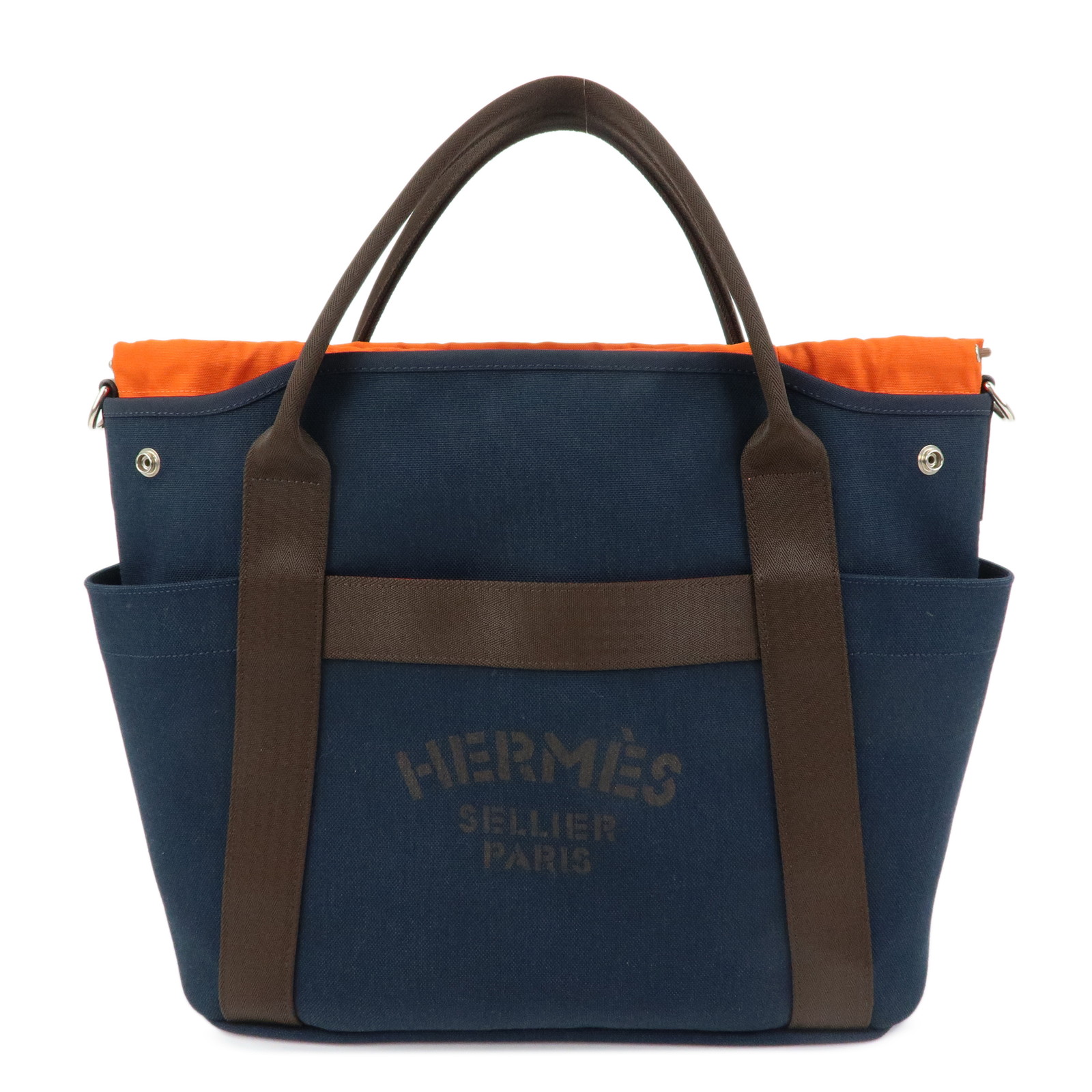HERMES エルメス サックドパンサージュ グルーム 2WAYトートバッグ 帆布 米国海軍 赤銅色【中古】【美品】【貨物輸送無料】【返品可】