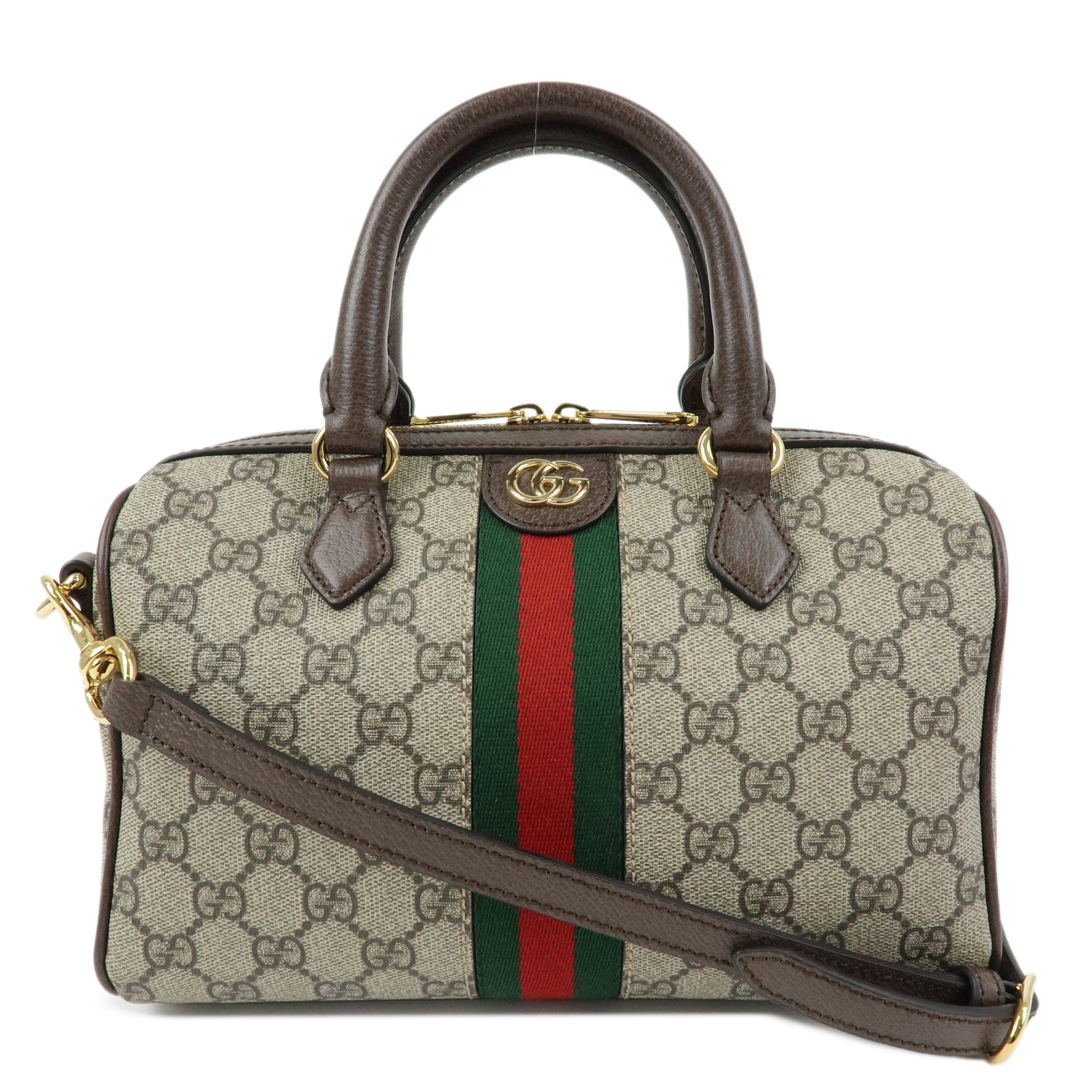 GUCCI グッチ オフィディア シェリー酒 2Way ボストンバッグ ショルダーバッグ GGスプリーム なめし革 ベージュ 赤銅色 772061【中古】【未当て嵌める品】【貨物輸送無料】【返品可】