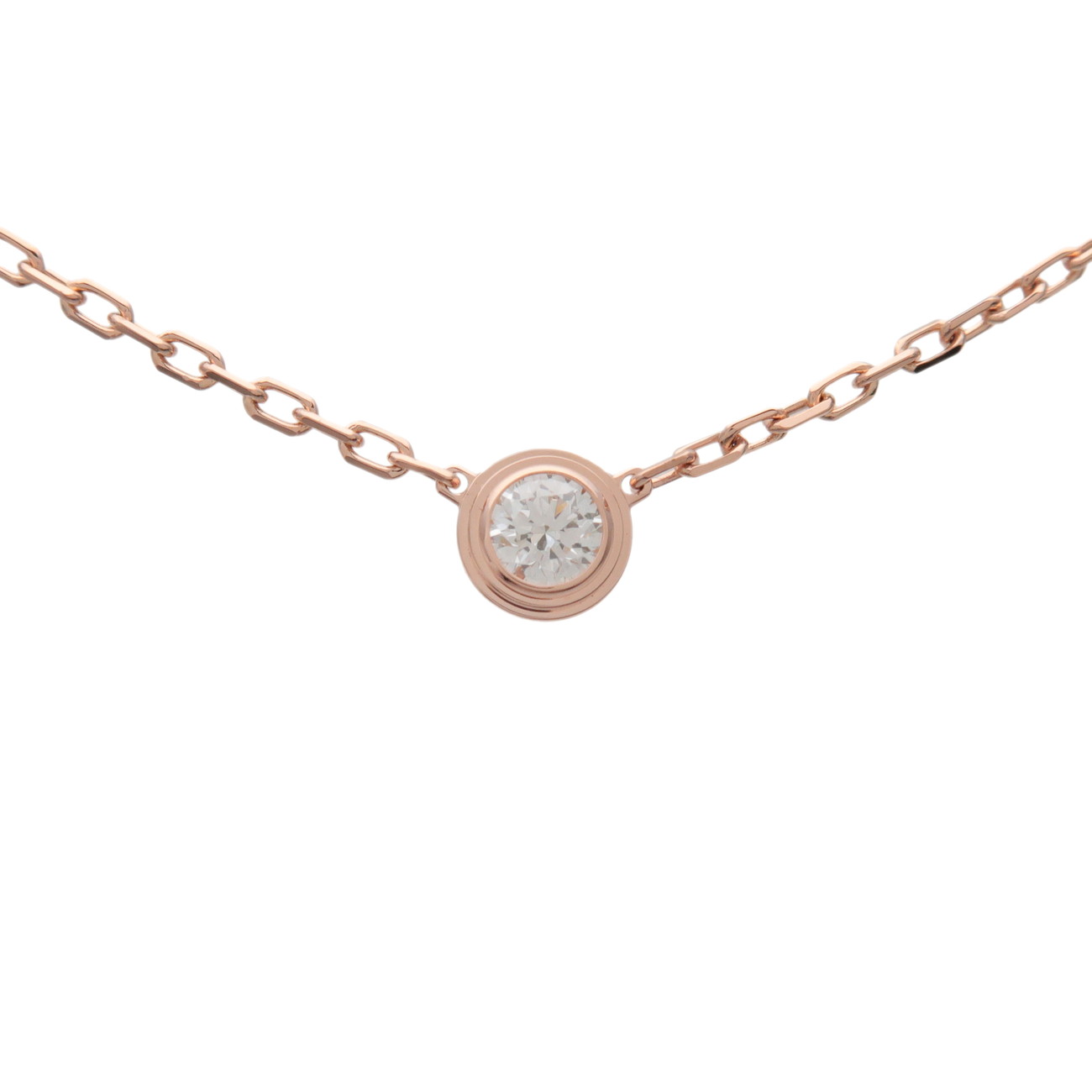 Cartier カルティエ ダムールSM 1P 金剛石 首飾り K18 750PG 0.09コンピュータ断層撮影法 金剛石 さくら色ゴールド B7215700【中古】【新品完成済み】【貨物輸送無料】【返品可】