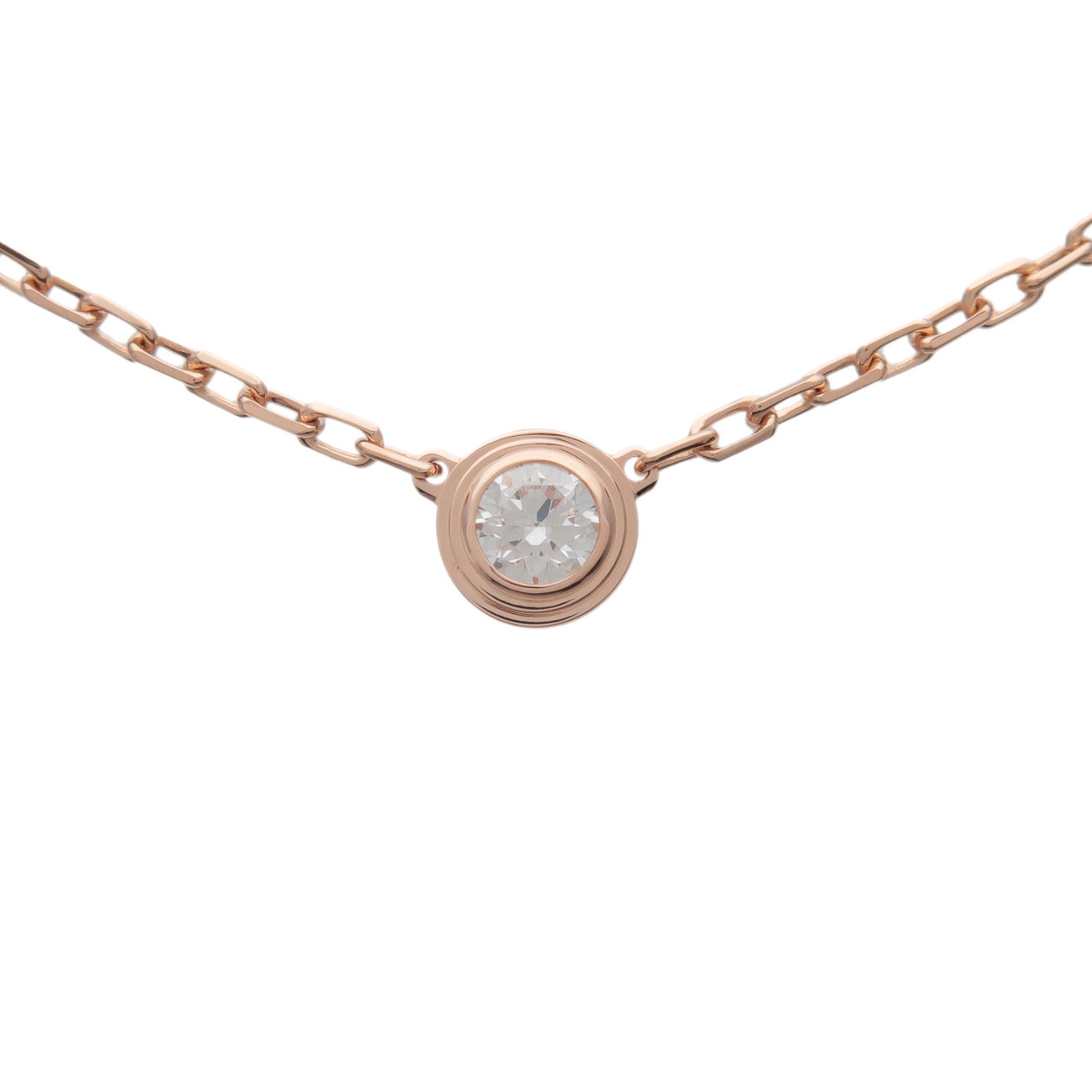 Cartier カルティエ ダムールSM 1P 金剛石 首飾り K18 750PG 0.09コンピュータ断層撮影法 金剛石 さくら色ゴールド B7215700【中古】【新品完成済み】【貨物輸送無料】【返品可】