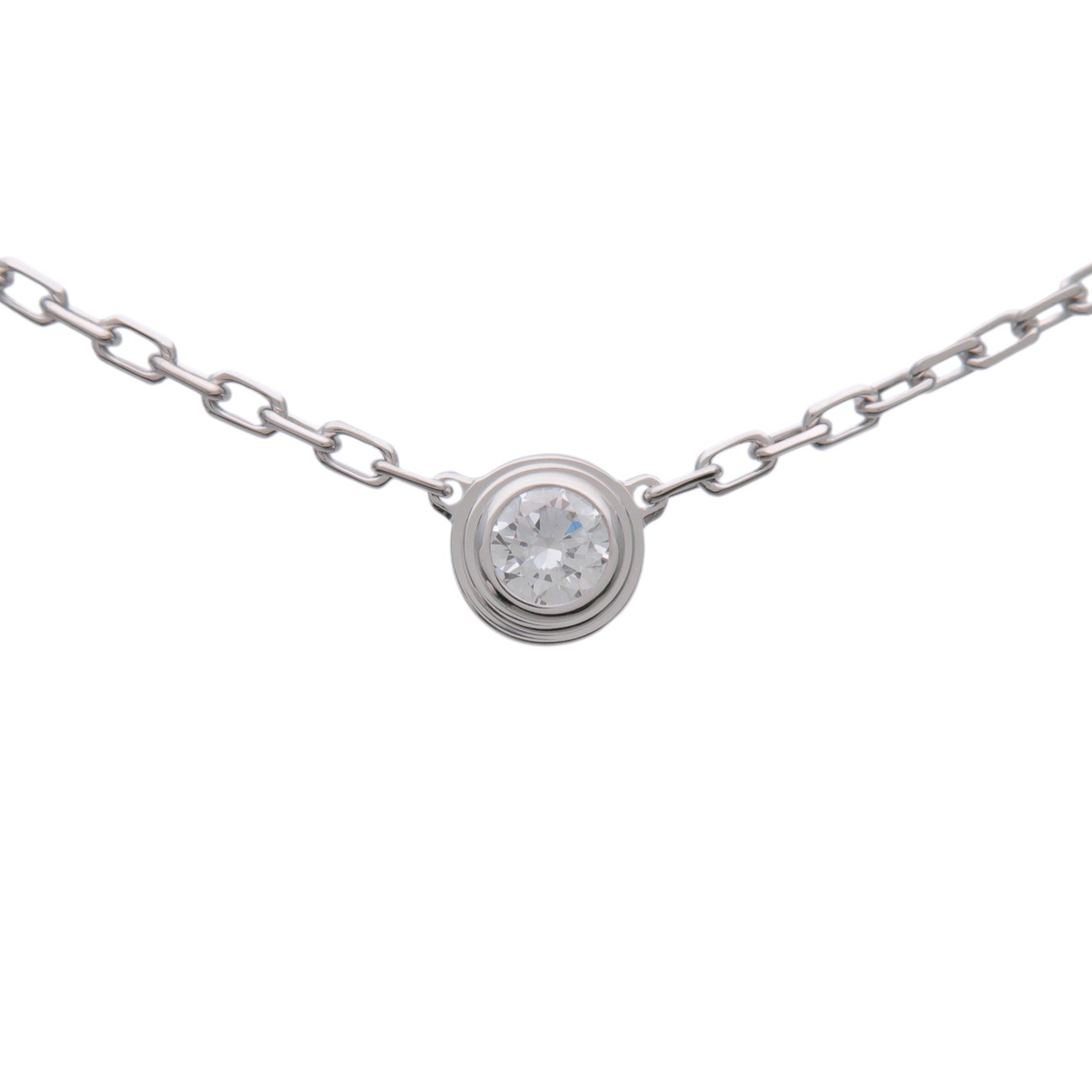 Cartier カルティエ ダムールSM 1P 金剛石 首飾り K18 750WG 0.09コンピュータ断層撮影法 金剛石 白いことゴールド B7215900【中古】【新品完成済み】【貨物輸送無料】【返品可】