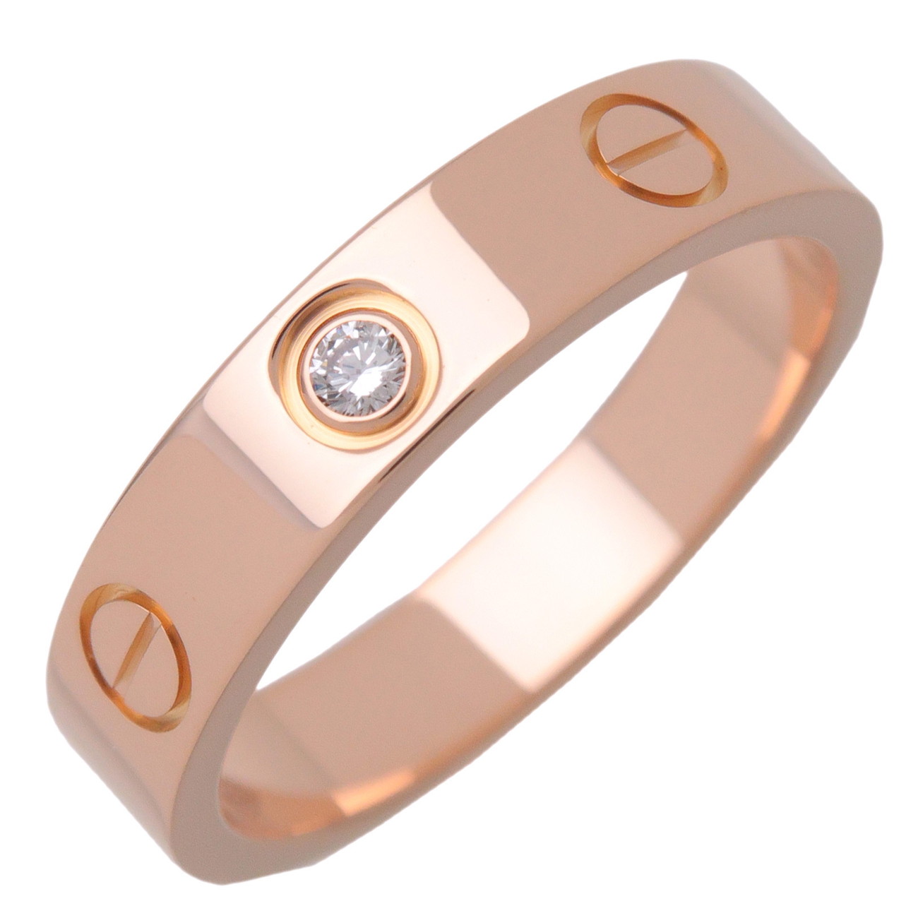 Cartier カルティエ ミニ優しいこと 1P金剛石輪っか 指環 #50(10号) K18 750PG 0.02コンピュータ断層撮影法 金剛石 ピングゴールド【中古】【新品完成済み】【貨物輸送無料】【返品可】