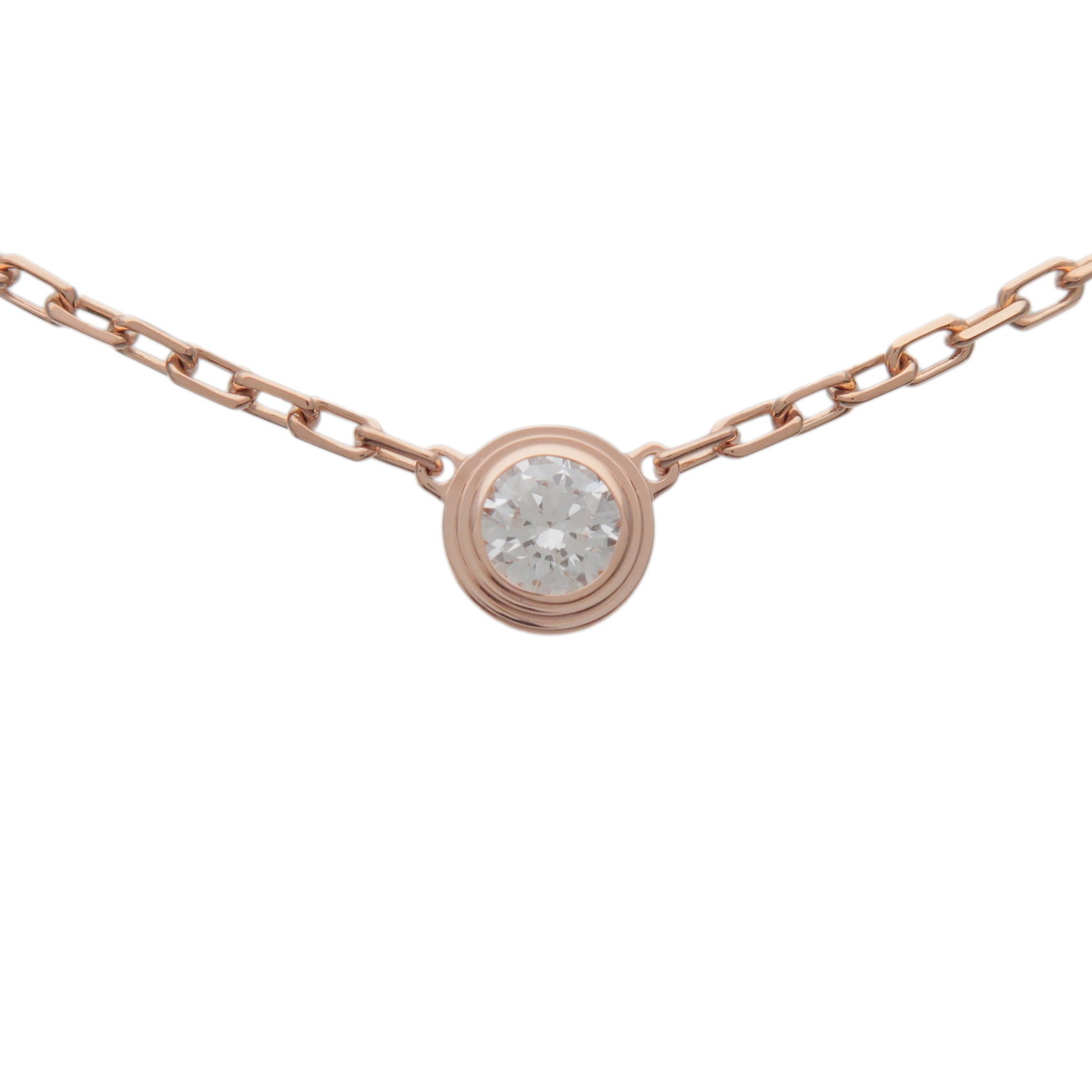 Cartier カルティエ ダムールSM 1P 金剛石 首飾り K18 750PG 0.09コンピュータ断層撮影法 金剛石 さくら色ゴールド【中古】【新品完成済み】【貨物輸送無料】【返品可】