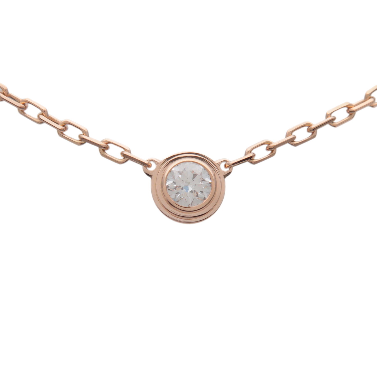 Cartier カルティエ ダムールSM 1P 金剛石 首飾り K18 750PG 0.09コンピュータ断層撮影法 金剛石 さくら色ゴールド【中古】【新品完成済み】【貨物輸送無料】【返品可】
