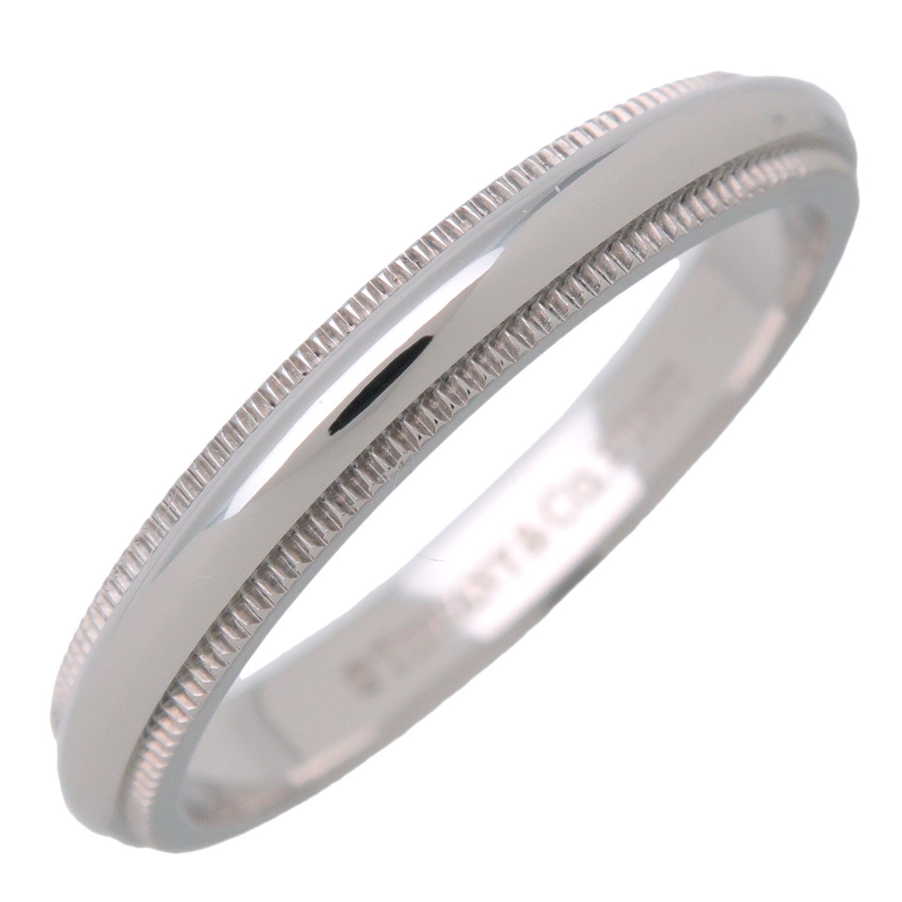 Tiffany\u0026Co. ティファニー ミルグレインバンド 輪っか 指環 15号 PT950 プラチナ【中古】【新品完成済み】【貨物輸送無料】【返品可】