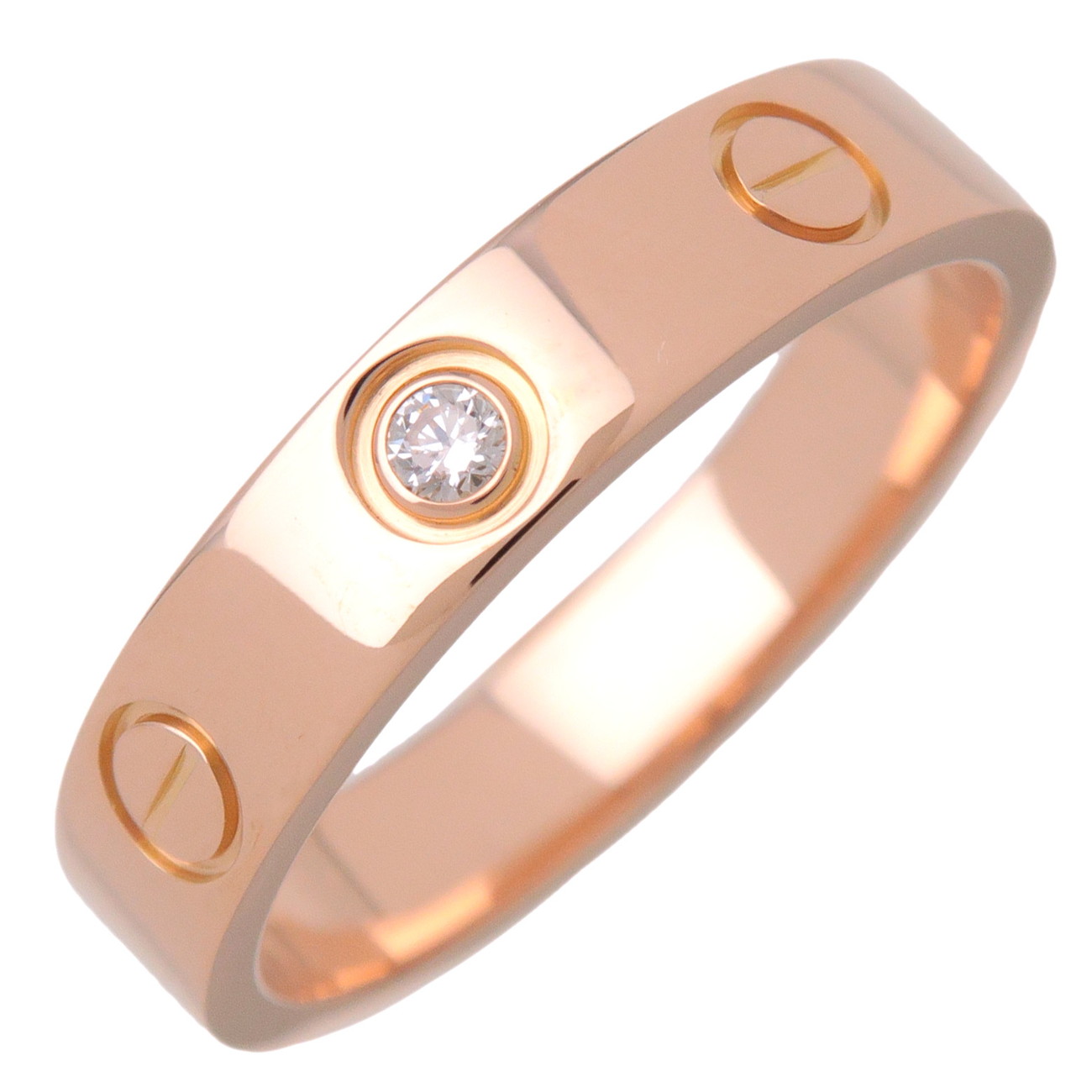 Cartier カルティエ ミニ優しいこと 1P金剛石輪っか 指環 #50(10号) K18 750PG サクラ色ゴールド【中古】【新品完成済み】【貨物輸送無料】【返品可】