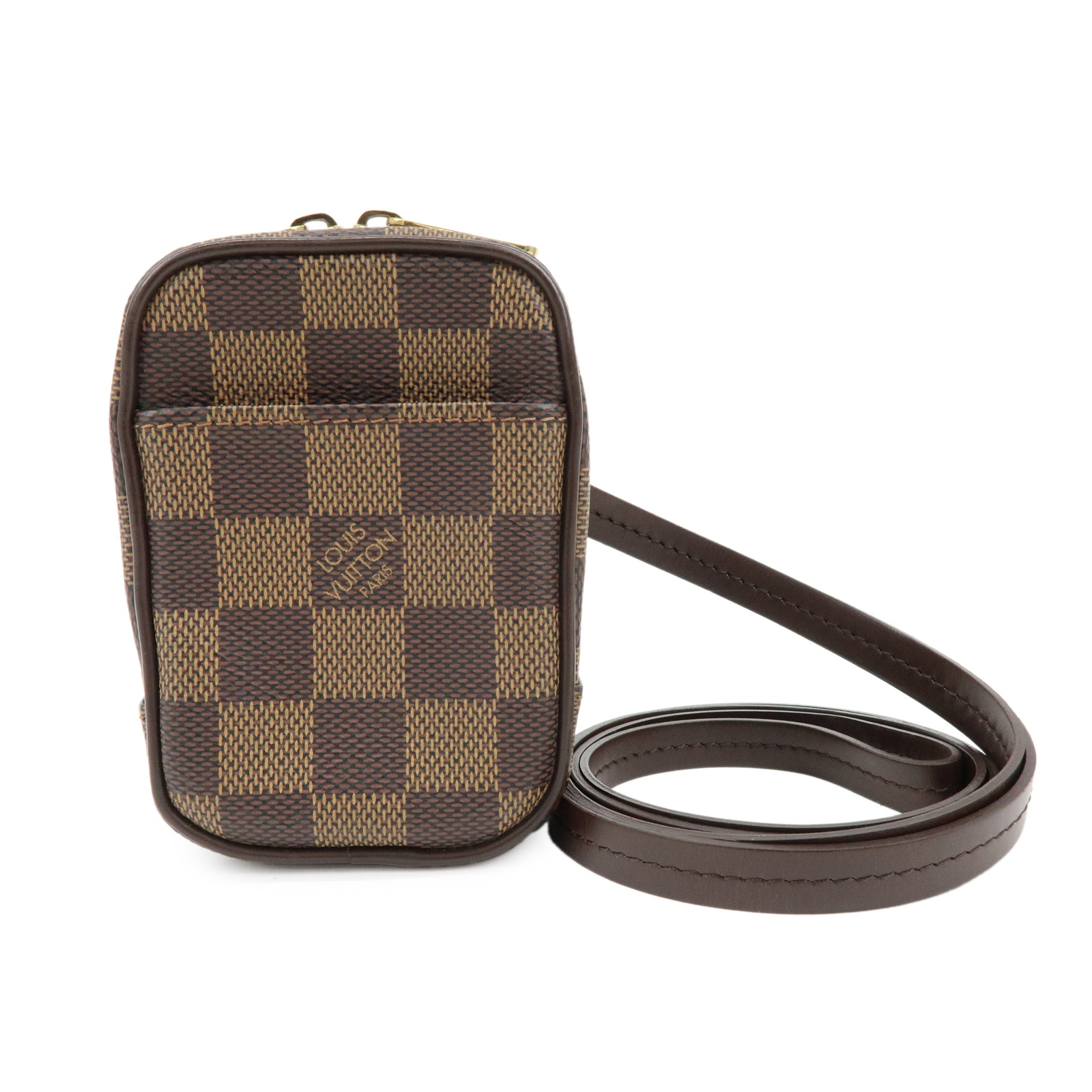 Louis Vuitton ルイヴィトン ダミエ エテュイオカピPM ショルダーバッグ 合財袋 小物容れもの エベヌ N61738【中古】【美品】【貨物輸送無料】【返品可】