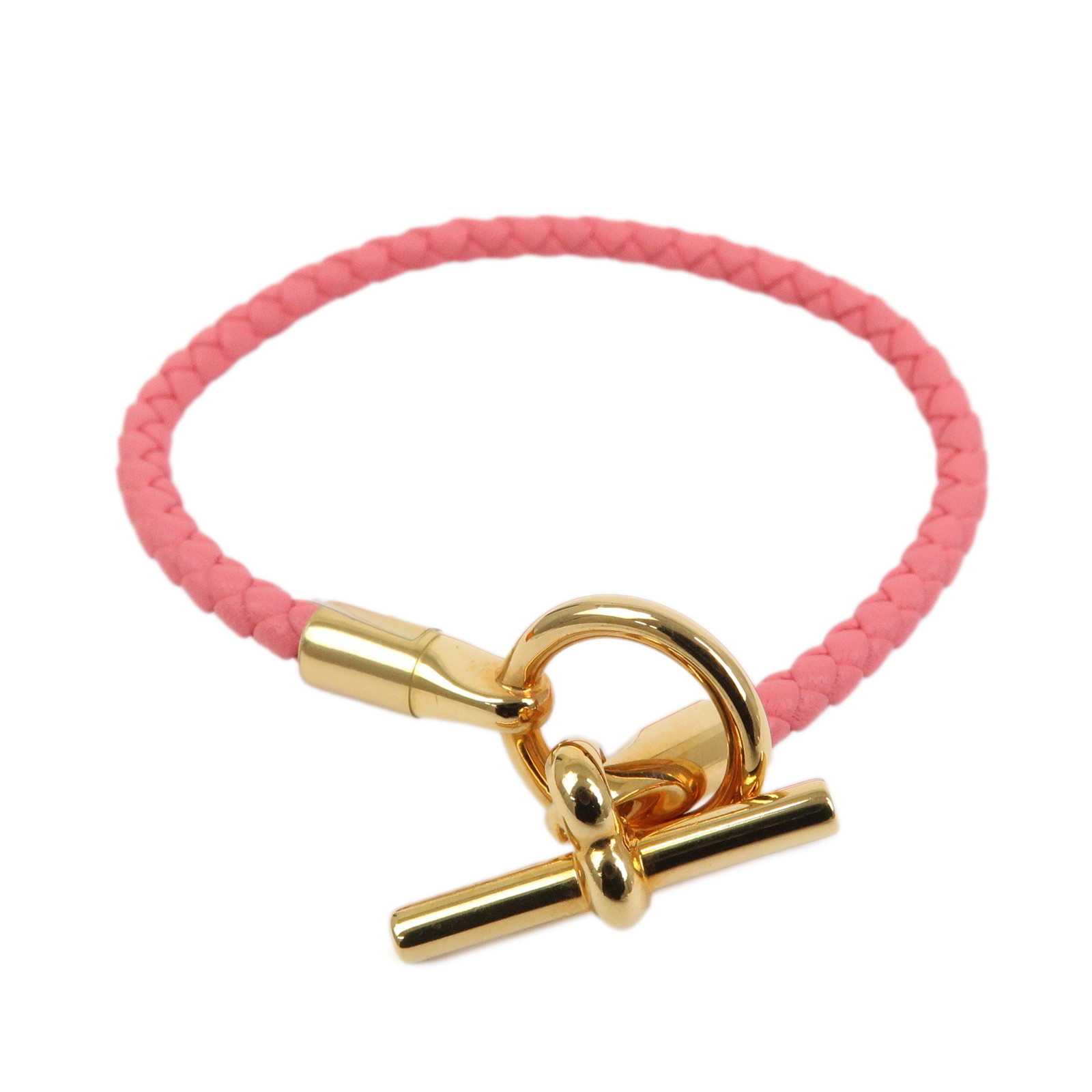 HERMES グレナンH ヴォースイフト なめし革 トレッセ 腕輪 サクラ色【中古】【超美品】【貨物輸送無料】【返品可】