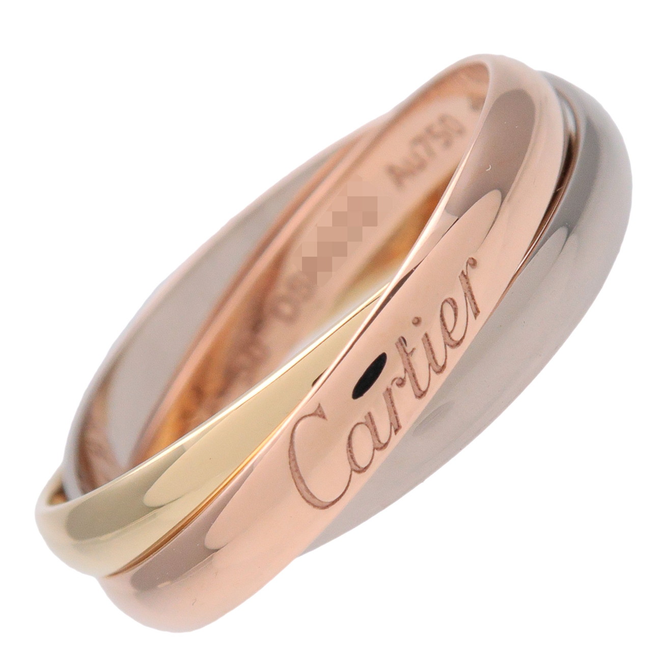 Cartier カルティエ トリニティ 輪っかSM 指環 #50(10.5号) K18 750YG/WG/PG 黄色ゴールド 白いことゴールド サクラ色ゴールド【中古】【新品完成済み】【貨物輸送無料】【返品可】