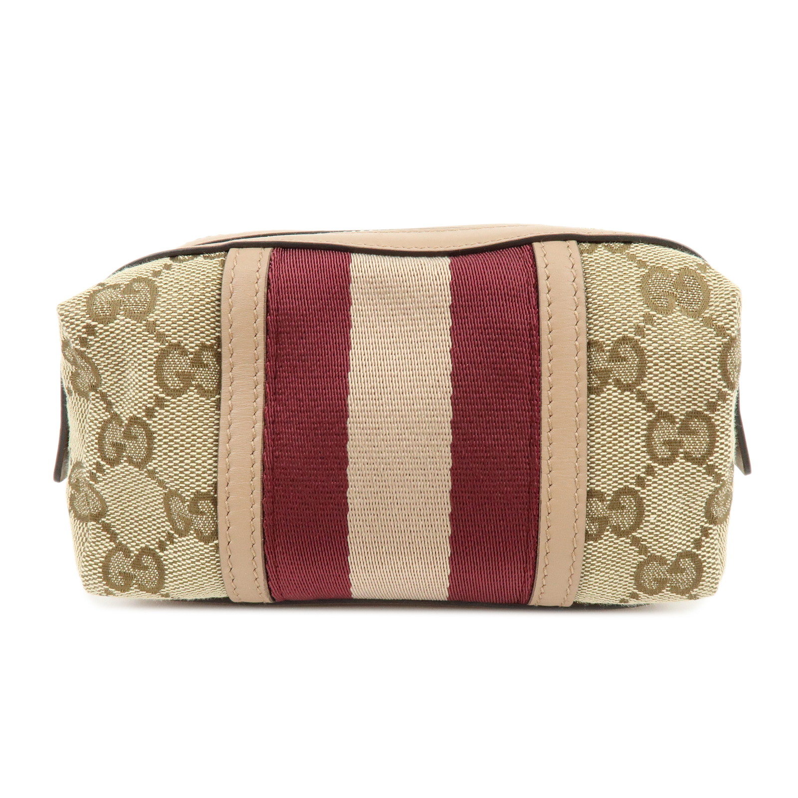 GUCCI グッチ シェリー コスメティックポーチ 化粧ポーチ GGキャンバス レザー ベージュ ボルドー 256639【中古】【美品】【送料無料】【返品可】｜ブランドショップ CLASS-A 22,578円