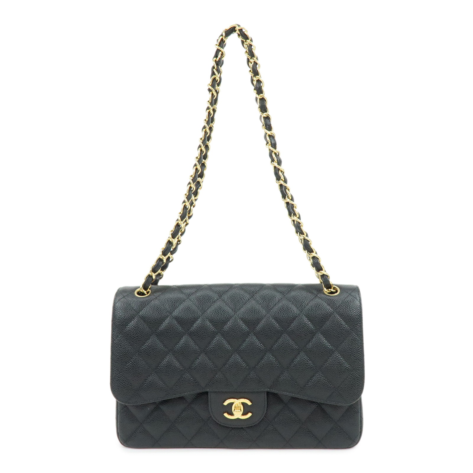 CHANEL シャネル マトラッセ30 Wフラップチェーンショルダーバッグ キャビアスキン ブラック A58600【中古】【美品】【送料無料】【返品可】|ブランドショップ CLASS-A