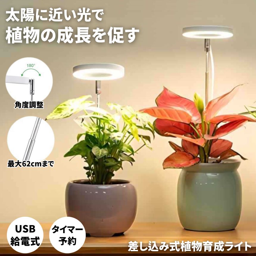 楽天市場】植物 育成 ライト スティック 2カラー LED USB タイマー付き