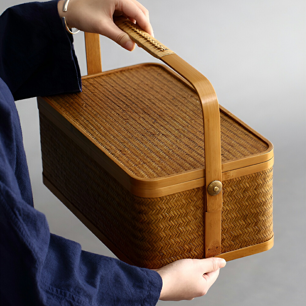 楽天市場】清境Craft 自然素材にこだわったかご 竹 かご ハンドル付き