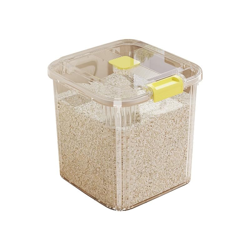 プラスチック製の食品グレードの米バケツ透明大容量蓋付き防湿防虫米麺貯蔵タンク厚みのあるキッチン貯蔵バケツ (A10) [並行輸入品]