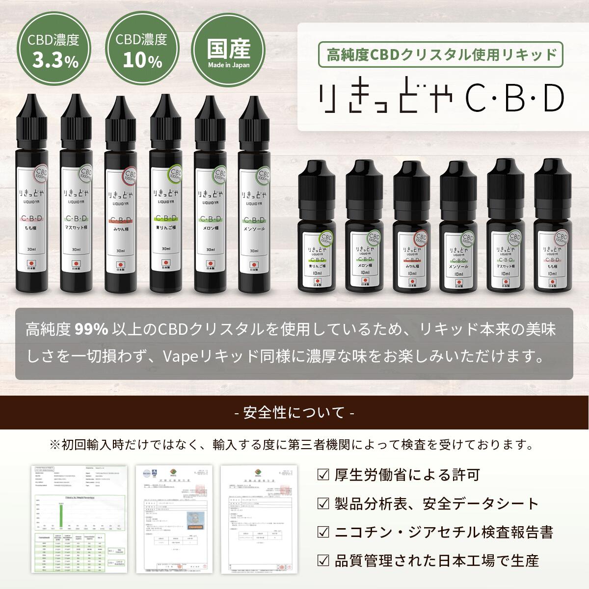 新品本物】 ≪CBD リキッド≫国産 りきっどや CBD 1000mg 選べる濃度