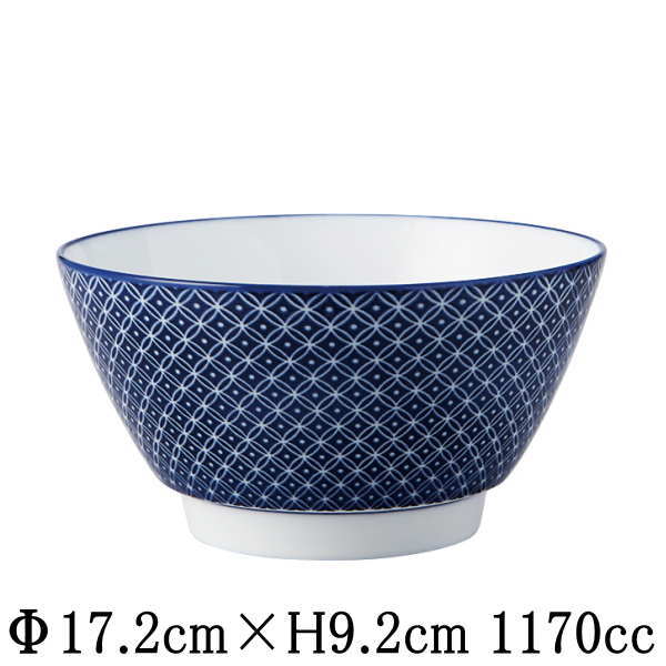 楽天市場】蒼粋（そうすい） 麺鉢 青と白の反らし型7.0鉢 ラーメン