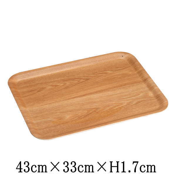 WOOD　ウィローウッド　ノンスリップ43cm長角トレー　滑りにくい　お盆　木製食器　天然木　洋食器　トレイ　ブュッフェ　バイキング　食べ放題　おしゃれな業務用食器