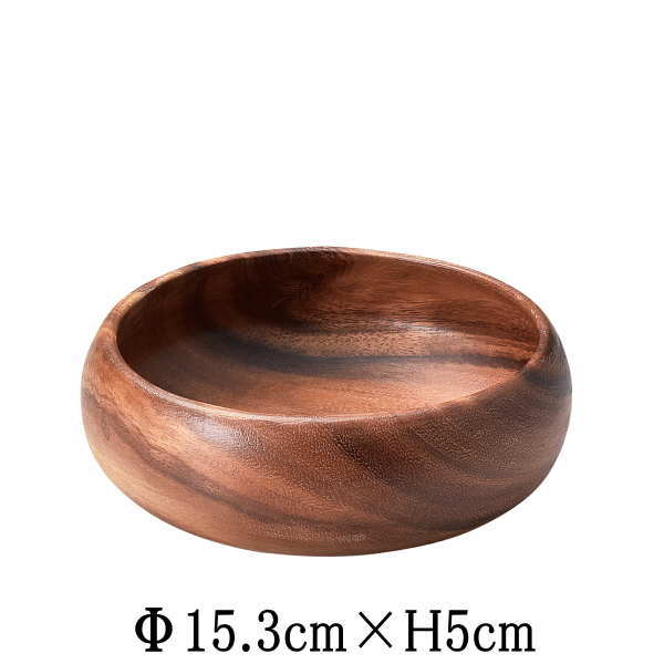 楽天市場】木製食器 アカシア ボウル 丸型 15cm サラダボウル 小物入れ