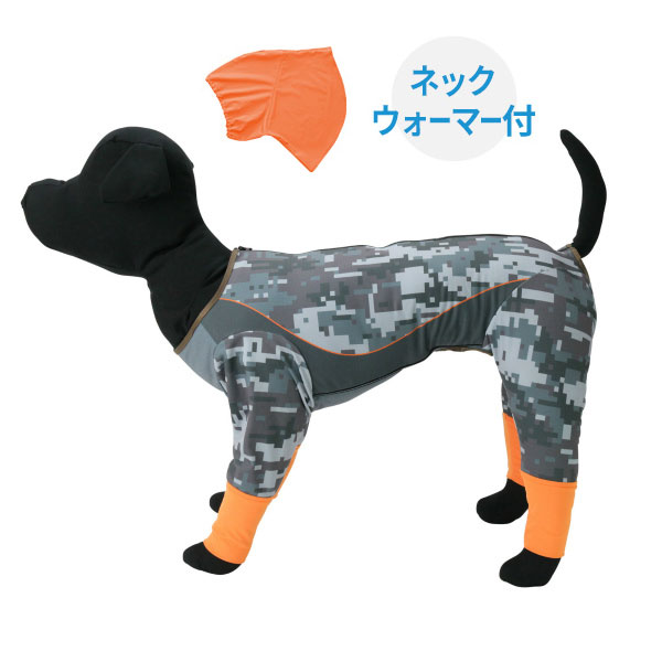 犬服 保温 ストレッチ素材 全身ウェア アクティブワン Adidog 犬服 デジタルサンドベージュ 中型犬 大型犬用 秋冬服 柴犬 シュナウザー 全身ウェア プードル イタグレ ゴールデンレトリバー ラブラドールレトリバー シェパード ドーベルマン コリー ダルメシアン