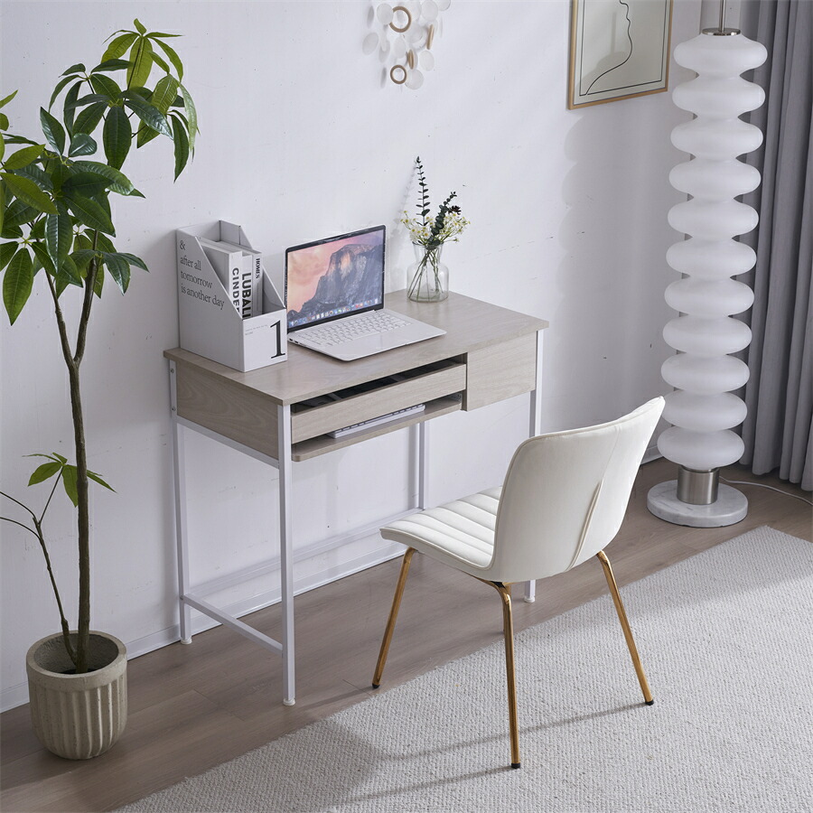【ラスト1日★15%OFF+倍P】【新品登場】パソコンデスク 引き出し付き 収納台 pcデスク 机 大理石柄 おしゃれ キーボード付 ミシン台 学習机 勉強机 新作