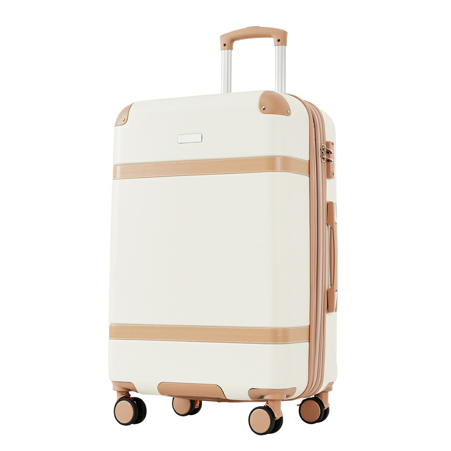 【12%OFF★P3倍★12Hだけ!】スーツケース Mサイズ キャリーケース キャリーバッグ ストッパー付き 容量拡張機能 フック式底足 TSAロック搭載 4日-7日用 中型 suitcase