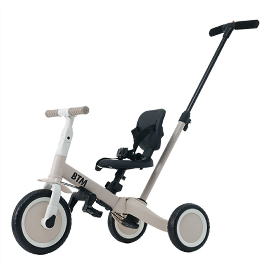【あと5時間★15%OFF+倍P】子供用三輪車 4in1 グレージュ 三輪車のりもの押し棒付き 自転車 おもちゃ 乗用玩具 9,003円