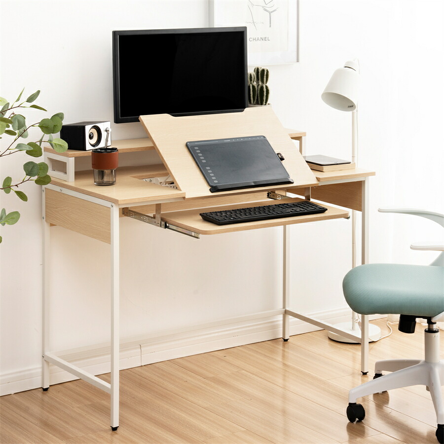 ♡ 2WAYパソコンデスク 棚付き 高さ切替可能 [4042] 楽天市場】2WAY パソコンデスク 上部収納 幅 90cm 高さ調節 多機能