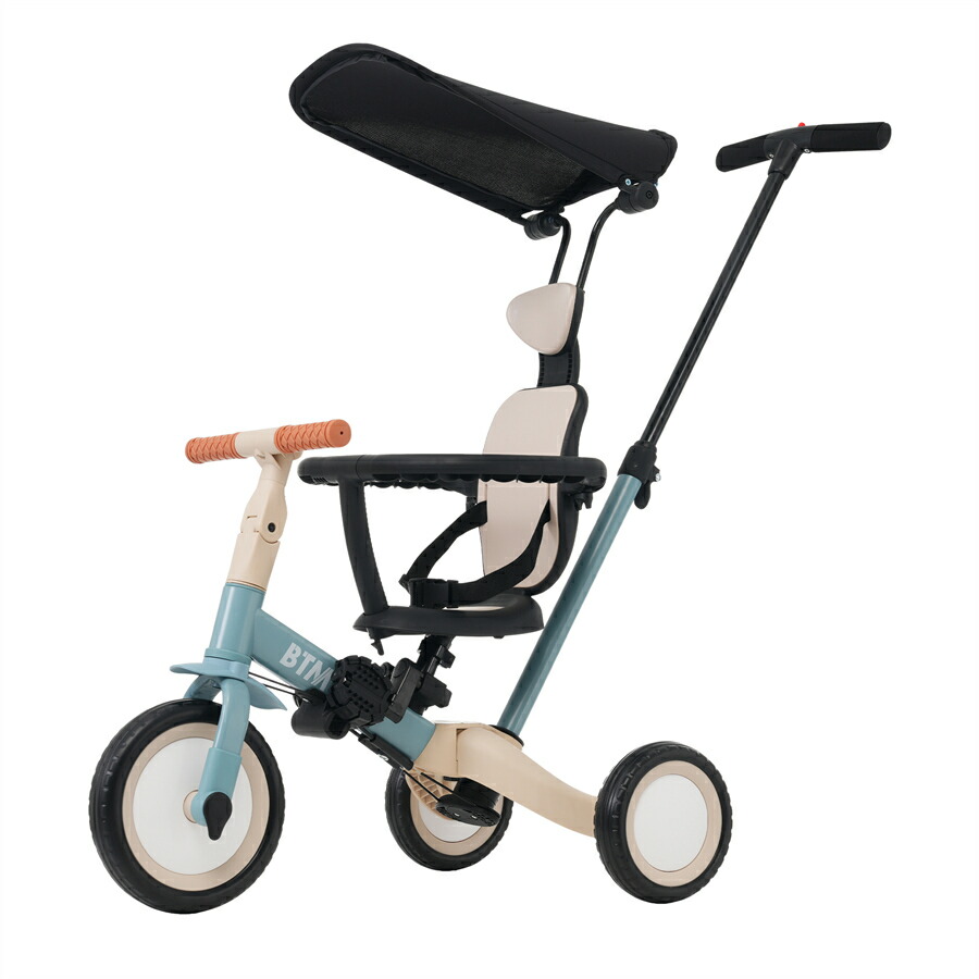 【あと5時間★15%OFF+倍P】子供用三輪車 5in1 自転車 オリジナル 押し棒付き 安全バー付き サンシェード付き 三輪車のりもの サンシェード付き 安全バー付き シートベルト付き コントロールバー付き シート調整可