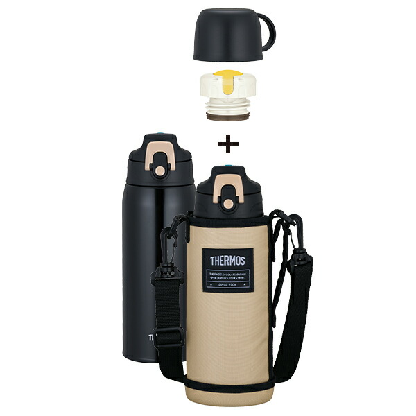楽天市場】真空断熱2WAYボトル ベージュブラック サーモス FJJ-802WF