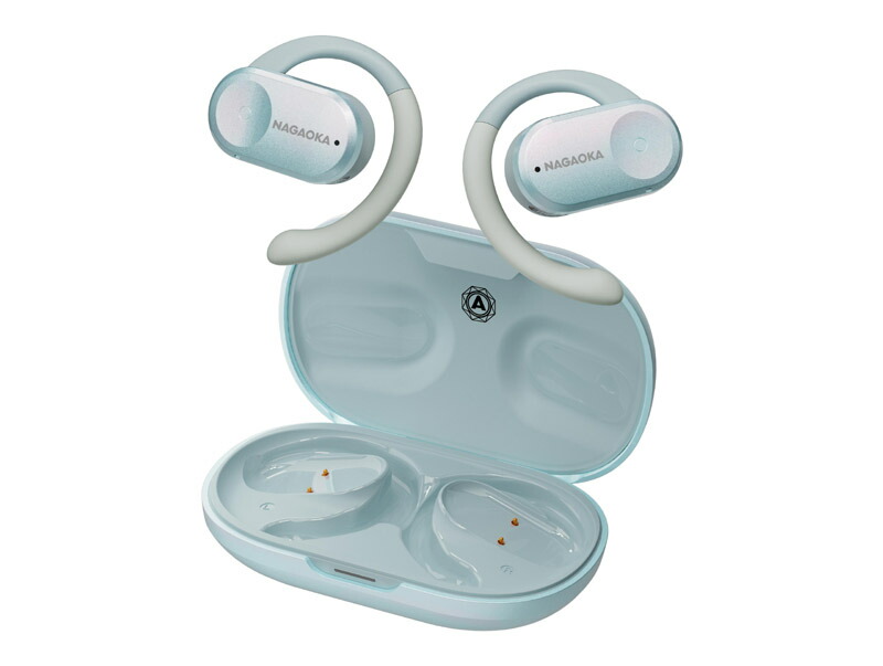 【エントリーでP5倍】NAGAOKA ナガオカトレーディング 完全ワイヤレスイヤホンBT832OWSPBL パールブルー 最大8時間連続再生 IPX5 オープンイヤー