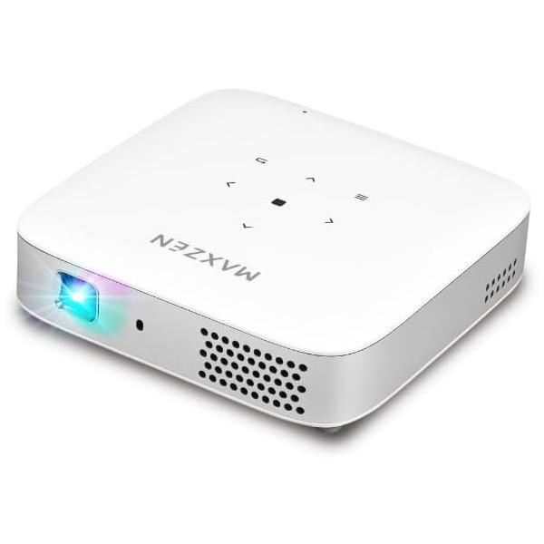 ポータブル プロジェクター MAXZEN 家庭用 4K対応 小型 ミニ コンパクト Wi-Fi2.4G/5G 8000ｍAh Bluetooth5.2 Android11 MP-D10HC-WH