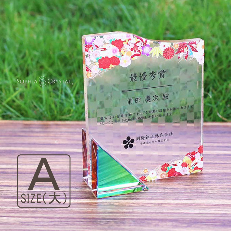 トロフィー クリスタル 盾 DP-16A(大) 名入れ 記念品 表彰状 表彰 盾 表彰楯 卒業 感謝 退職記念 周年記念 創立記念 ゴルフコンペ ホールインワン スポーツ大会 イベント 優勝 トロフィ プレゼント ギフト.