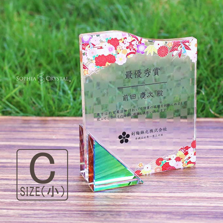 トロフィー クリスタル 盾 DP-16C(小) 名入れ 記念品 表彰状 表彰 盾 表彰楯 卒業 感謝 退職記念 周年記念 創立記念 ゴルフコンペ ホールインワン スポーツ大会 イベント 優勝 トロフィ プレゼント ギフト.
