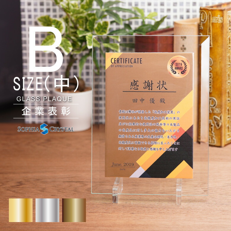 トロフィー ソーダガラス 盾 PS-9B(中) 名入れ 記念品 表彰状 表彰 盾 表彰楯 卒業 感謝 退職記念 周年記念 創立記念 ゴルフコンペ ホールインワン スポーツ大会 イベント 優勝 金 銀 銅 クリスタル プレゼント ギフト