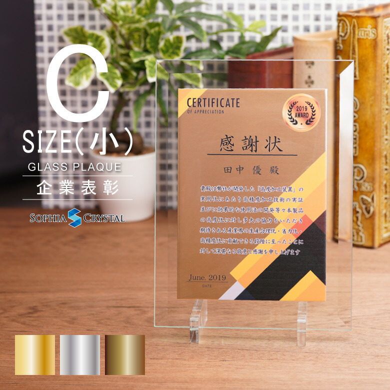 トロフィー ソーダガラス 盾 PS-9C(小) 名入れ 記念品 表彰状 表彰 盾 表彰楯 卒業 感謝 退職記念 周年記念 創立記念 ゴルフコンペ ホールインワン スポーツ大会 イベント 優勝 金 銀 銅 クリスタル プレゼント ギフト