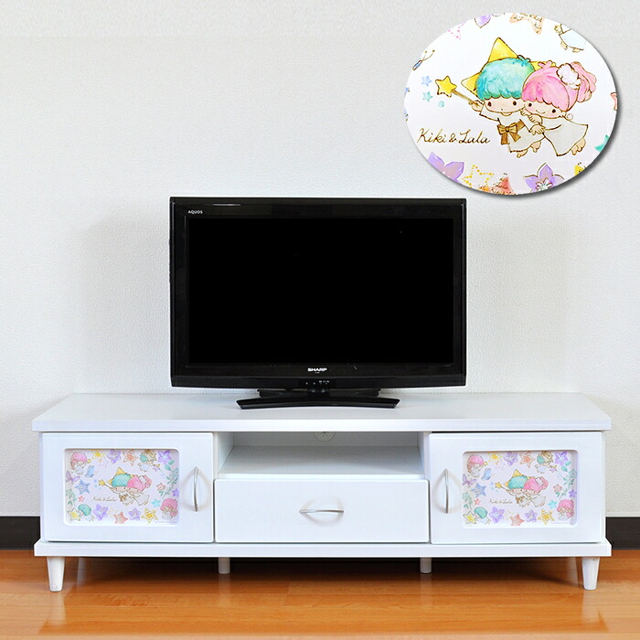 ［26日まで5％OFFクーポン］ キャンバス リトルツインスターズ | 幅145.5cm テレビボード 完成品 kikirara 【 キャビネット 日本製 リビングボード リビングボード ラック 飾り棚 本棚　テレビボード　キャラクター　リビングボード キキとララ 幅150cm サンリオ sanrio｜家具直販Remix （インテリア収納）