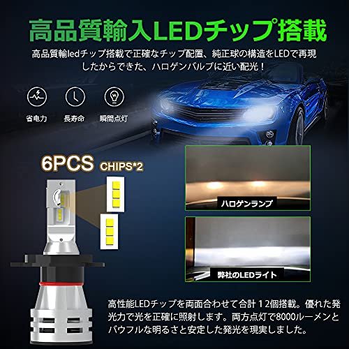 Mr Glinteye Led 車 ヘッドライト H4 Led 車検対応 日本製 ホワイト6500k lm Dc9 32v Ip68防水防塵 高輝度 長寿命 光軸調整フリー 汎用 バイク 車用ledバルブ2個セット Dalimit Com