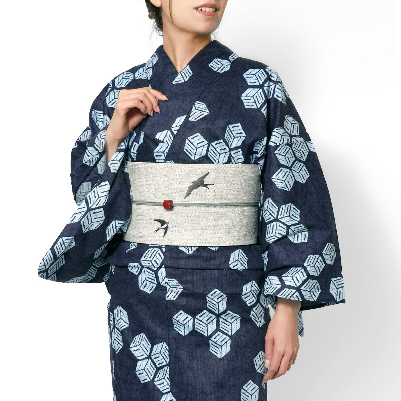 麻　夏着物　濃い青　洗える　裄67 楽天市場】撫松庵 麻の葉 古典柄 紺地 濃紺 ネイビー グレー