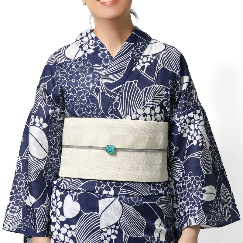 A*z様 浴衣　綿麻　紫陽花　アジサイ utatane 浴衣 浴衣3点セット 綿麻 美人あじさい レディース