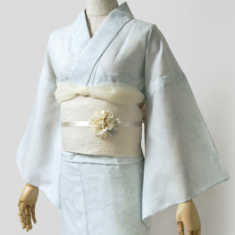 楽天市場】撫松庵 あやめ縞 水色 セオアルファ 単衣 夏着物 浴衣
