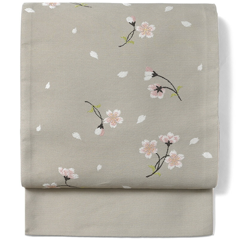 【MAX10000円OFFクーポン】京袋帯 桜 グレー 伝統文様 JAPAN MODE 春 着物 お太鼓 仕立て上がり 全通柄
