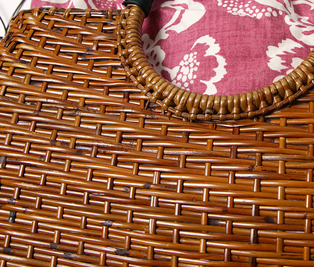 ラタン かごバッグ 茶色 ピンク 女性用 鞄 かご 和装 夏 浴衣 着物 レディース アジアン ナチュラル 籠巾着 籠バッグ septicin Com