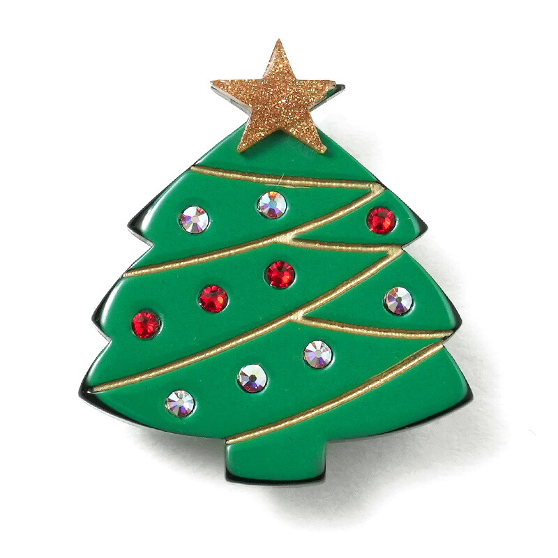 帯留め クリスマスツリー 緑 冬 ラインストーン 可愛い キラキラ モダン 個性的 和装小物 着物 帯飾り