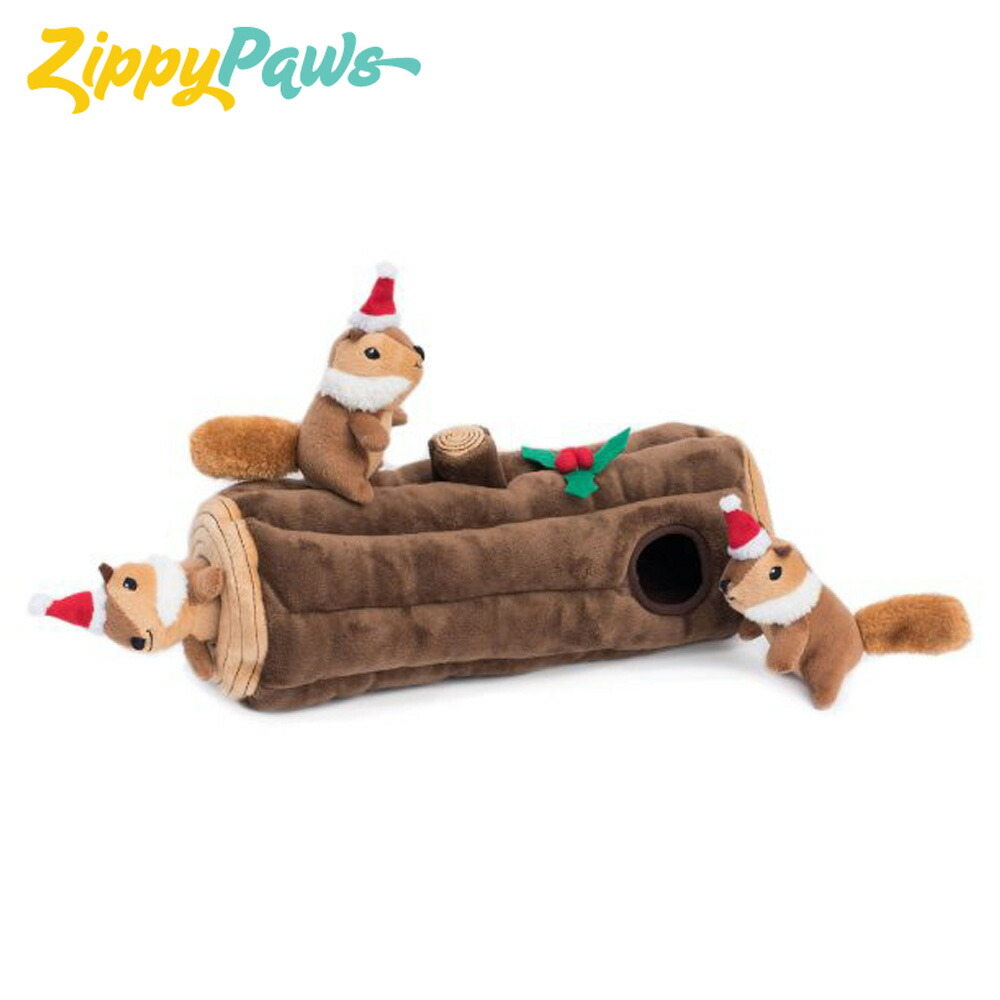 chipmunk log dog toy